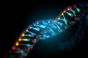 DNA Kette Wissenschaft Mutation ai generiert foto