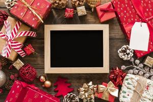 Fotorahmen Geschenkboxen setzen Weihnachtsdekorationen. schöne Qualität und Auflösung schönes Fotokonzept foto