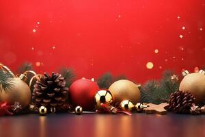 fröhlich Weihnachten Hintergrund und glücklich Neu Jahr, Urlaub Gruß Karte, generativ ai foto