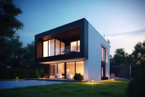 modern Clever Zuhause Haus Konzept erstellt mit generativ ai Technologie. foto