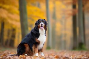 Porträt von ein süß Berner Berg Hund erstellt mit generativ ai Technologie. foto