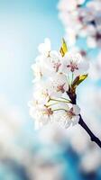 Mandel Baum Blumen mit Geäst und Mandel Nuss schließen hoch. blühen Jahreszeit. generativ ai. foto