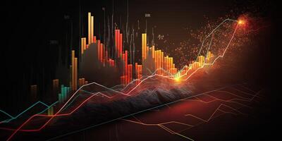 ai generativ. ai generiert. Geschäft Diagramm Daten Forex Lager Finanzen grapgh. Marketing Einkommen Statistik. Grafik Kunst foto