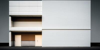 ai generiert. ai generativ. Japan Stil Stadt städtisch minimal die Architektur Straße Stil Foto realistisch Illustration. städtisch Beton Ästhetik Stimmung. Grafik Kunst