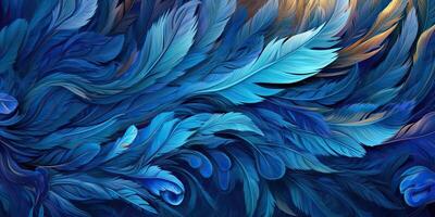 ai generiert. ai generativ. Foto realistisch Illustration von Blau Sanft Gefieder. Muster Hintergrund Textur romantisch gemütlich Stimmung. Grafik Kunst