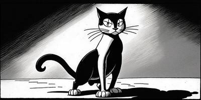 ai generiert. 1935 Leon schlesinger inspiriert Karikatur Katze Charakter. ai generativ. Grafik Kunst foto