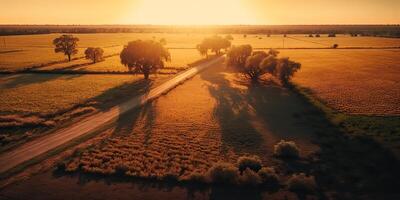 ai generiert. ai generativ. Foto realistisch Illustration von wild Landschaft Landschaft Texas im Amerika. Farmer Abenteuer wild Lebensstil Stimmung. Grafik Kunst