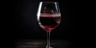 ai generiert. ai generativ. schließen Makro Foto spotten oben von Glas Wein Rot. romantisch Luxus Stimmung. Grafik Kunst