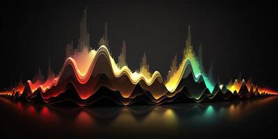 ai generiert. ai generativ. Musik- Audio- Volumen Spektrum Graph. ebenfalls können Sein benutzt zum Lager Marketing Forex Analytik. Grafik Kunst foto