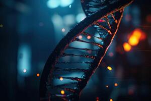 Wendel Mensch DNA Struktur. Wissenschaft, Biotechnologie. generativ ai foto