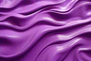 Flüssigkeit violett wellig Plastik Textur. Falten Silikon Blatt. generativ ai foto