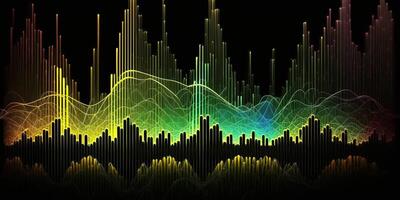 ai generiert. ai generativ. Musik- Audio- Volumen Spektrum Graph. ebenfalls können Sein benutzt zum Lager Marketing Forex Analytik. Grafik Kunst foto