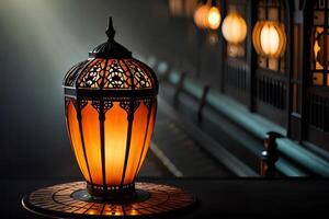 Arabisch Laterne Ramadan generativ ai foto