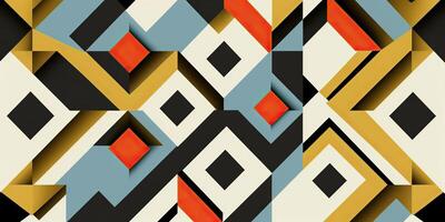 ai generiert. ai generativ. Bauhaus Hintergrund Muster Poster Dekoration Illustration. Jahrgang retro modisch Kunst Farbe Tinte minimal Design. Grafik Kunst foto