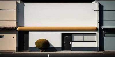 ai generiert. ai generativ. Japan Stil Stadt städtisch minimal die Architektur Straße Stil Foto realistisch Illustration. städtisch Beton Ästhetik Stimmung. Grafik Kunst