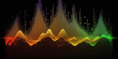 ai generiert. ai generativ. Musik- Audio- Volumen Spektrum Graph. ebenfalls können Sein benutzt zum Lager Marketing Forex Analytik. Grafik Kunst foto