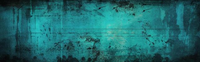Türkis Grunge Textur Hintergrund betrübt Oberfläche im aqua Blau Schattierungen. ai generativ foto