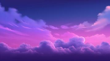 Neon- glühen Himmel Hintergrund mit violett Farbe. ai generativ foto