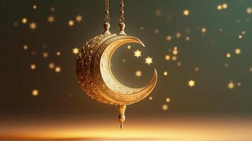 golden Ramadan Hintergrund. Illustration ai generativ foto