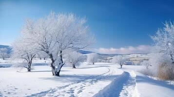 Winter Natur. Illustration ai generativ foto