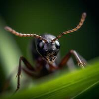 ein schwarz und rot Ameise generativ ai generiert foto