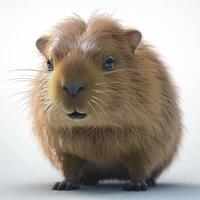 bezaubernd Capybara Nahansicht portait auf Weiß Hintergrund, erstellt mit generativ ai foto