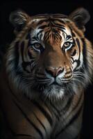 Tiger Kopf Porträt, erstellt mit generativ ai foto