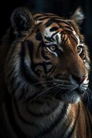 Tiger Kopf Porträt, erstellt mit generativ ai foto