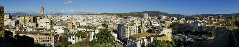Panorama- Aussicht von das Malaga Stadt, Andalusien, Spanien foto