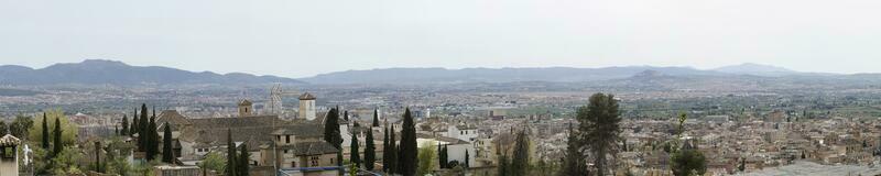 Panorama- Aussicht von Granada Stadt im Andalusien, Spanien foto