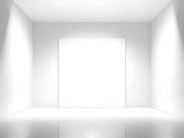 Innere von ein leeren Weiß Studio Zimmer. generativ ai foto