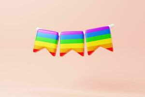 Stolz Flagge Symbol zum lgbtq. 3d 3d Wiedergabe. foto