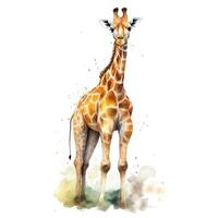 Aquarell Giraffe. Illustration ai generativ foto