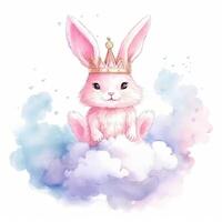 süß Prinzessin Hase. Illustration ai generativ foto