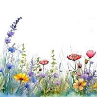 Aquarell Blume Grenze. Illustration ai generativ foto