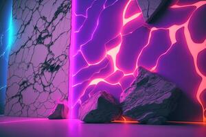 abstrakt glühend Flüssigkeit Neon- Konzept wissenschaftlich Digital Hintergrund, ai generiert foto