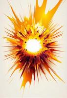 Dort ist ein sehr hell Explosion von Orange und Gelb malen. generativ ai. foto