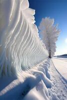 Baum Das ist Stehen im das Schnee. generativ ai. foto