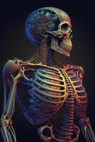 Computer generiert Bild von ein Mensch Skelett. generativ ai. foto