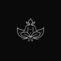 Logo von Yoga. Lotus Blume Logo mit Mensch Silhouette. ai generiert. foto