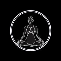 Logo von Yoga. Lotus Blume Logo mit Mensch Silhouette. ai generiert. foto