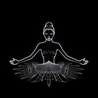 Logo von Yoga. Lotus Blume Logo mit Mensch Silhouette. ai generiert. foto