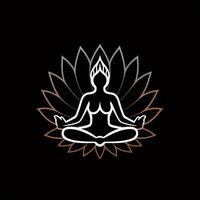 Logo von Yoga. Lotus Blume Logo mit Mensch Silhouette. ai generiert. foto