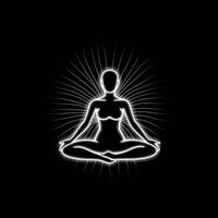 Logo von Yoga. Lotus Blume Logo mit Mensch Silhouette. ai generiert. foto
