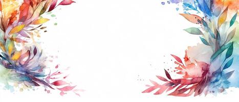 mehrfarbig Spritzen Aquarell Vorlage zum Designs auf ein Weiß Hintergrund. ai generiert. foto