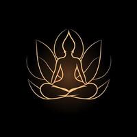 Logo von Yoga. Lotus Blume Logo mit Mensch Silhouette. ai generiert. foto