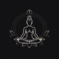 Logo von Yoga. Lotus Blume Logo mit Mensch Silhouette. ai generiert. foto