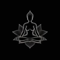 Logo von Yoga. Lotus Blume Logo mit Mensch Silhouette. ai generiert. foto