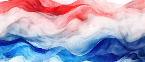 Wasser Spritzer Wirkung, Wasser Farbe Spritzen Farbe zum Unabhängigkeit Tag Flagge. ai generiert. foto