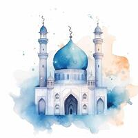 abstrakt eid Mubarak Aquarell Hintergrund. Illustration ai generativ foto